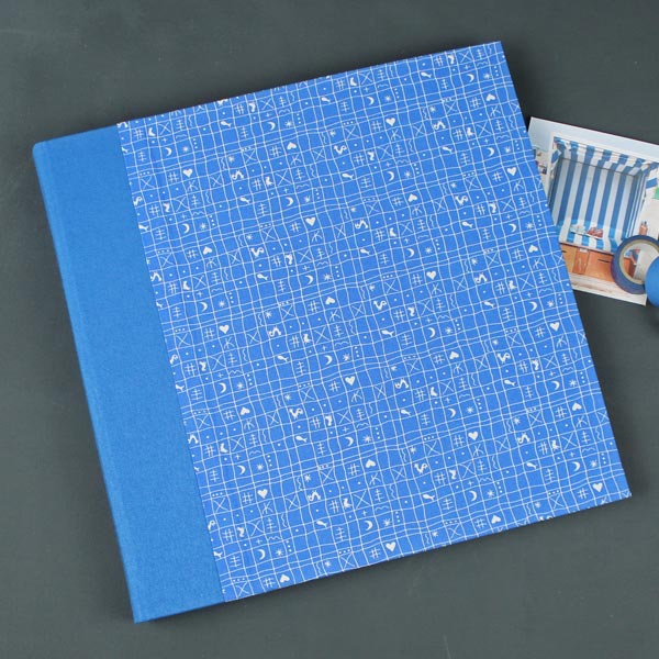 Blau weißes Kinderfotoalbum klassisches Hähnchenmuster