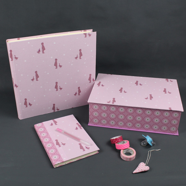 Baby Erinnerungsbox Set Rosa Flieder Gänseliesel