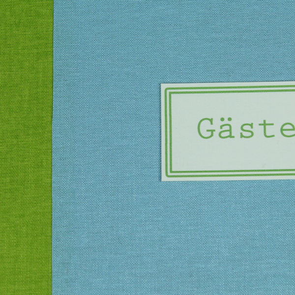 Helles blau grünes Gästebuch