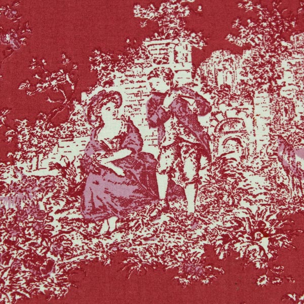 Toile de Jouy weinrot rosa Gästebuch