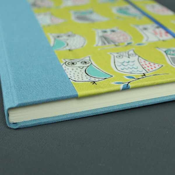DIN A5 Babytagebuch mit bunten Eulen
