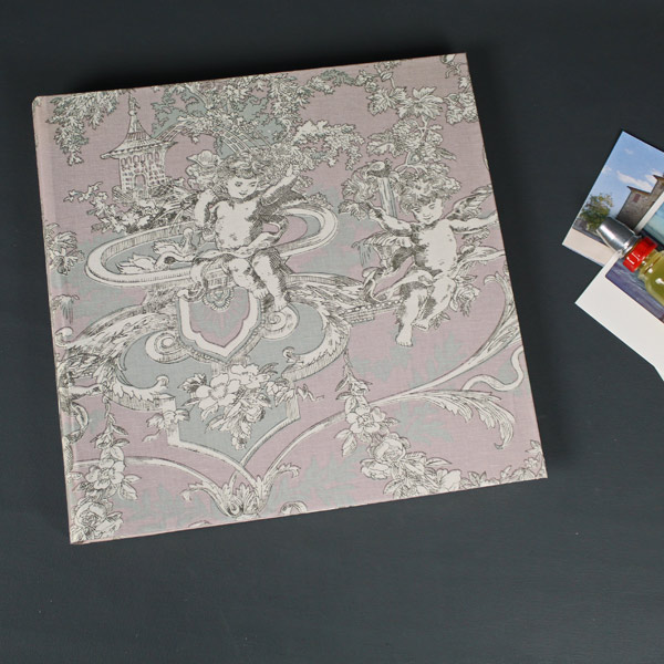 Großes zart rosa, creme Fotoalbum im Toile de Jouy Stil