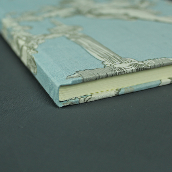 Adressbuch DIN A5 Hellblau Grau Toile de Jouy