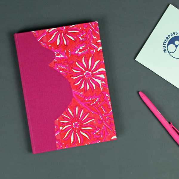 Schwangerschaftstagebuch geblümt pink rot creme