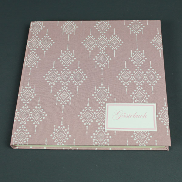 Elegantes pfirsichfarbenes Hochzeitsgästebuch