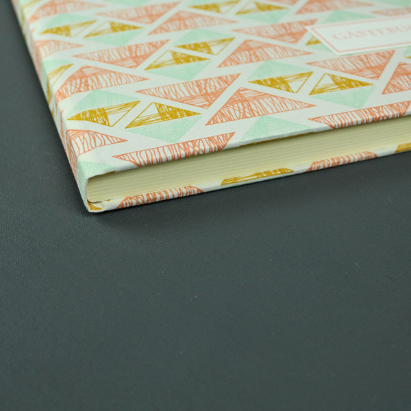 Gästebuch Taufe Apricot Gold grafisch