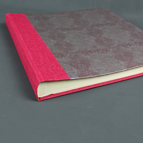 Quadratisches pink silbernes Fotoalbum Hochzeit
