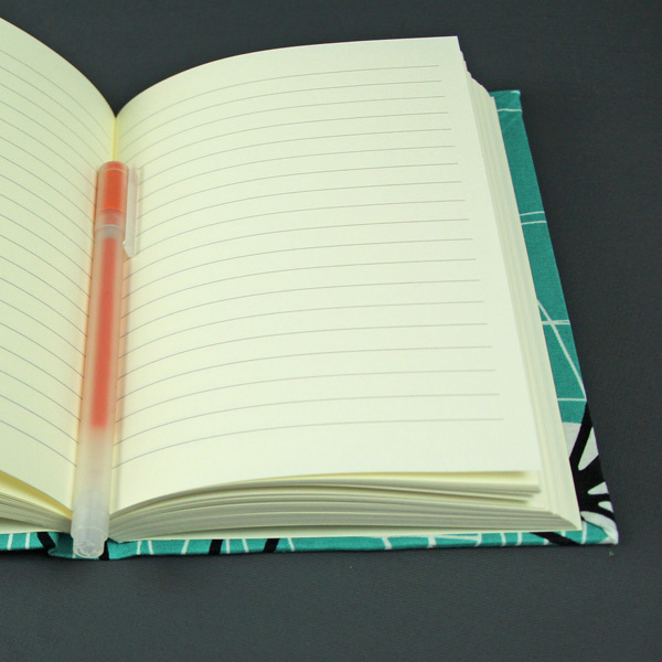liniert DIN A6 Notizbuch grafisch grün schwarz