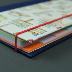 Reisetagebuch Italien Stoff bezogen DIN A5 bunte Register