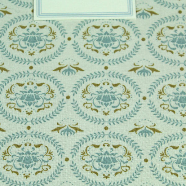 Hellblau creme gold gemustertes Gästebuch