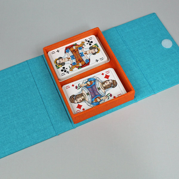 Spielkarten Hülle Türkis Orange