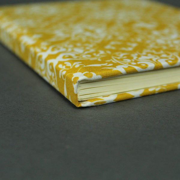DIN A6 Adressbuch gelb weiß Ornamente
