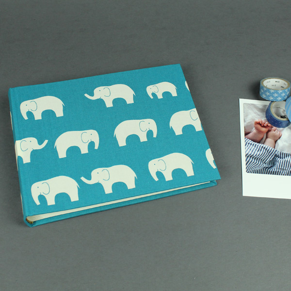 Babyfotoalbum petrol mit Elefanten