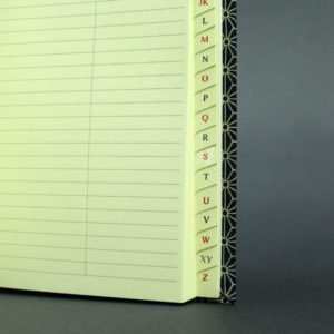 Grafisch blau gemustertes DIN A5 Adressbuch