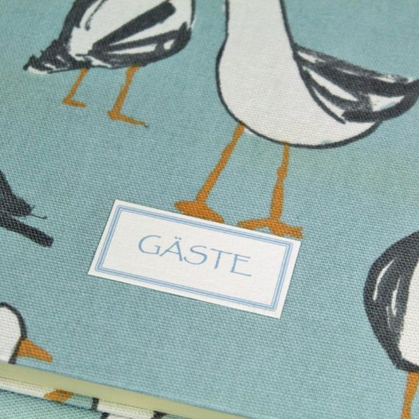 Personalisierbares blau weißes Gästebuch maritim