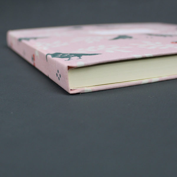 Stoff bezogenes Gästebuch rosa grau Taufe