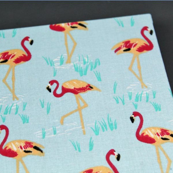 Freundschaftsbuch hellblau mit Flamingos