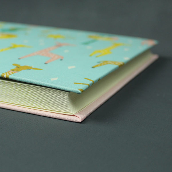 Apricot türkis gemustertes großes querformatiges Kinderfotoalbum