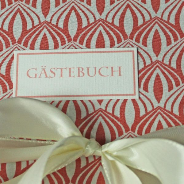 Personalisierbares Gästebuch Hochzeit apricot creme