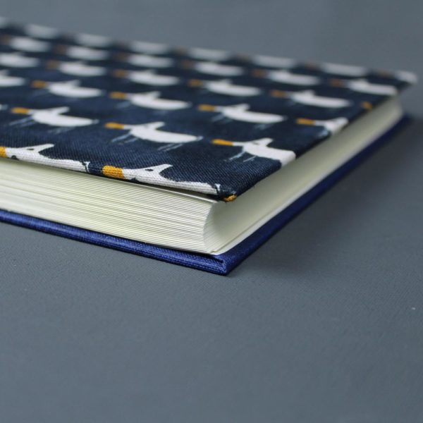 Blau weißes Kinderfotoalbum mit Möwen