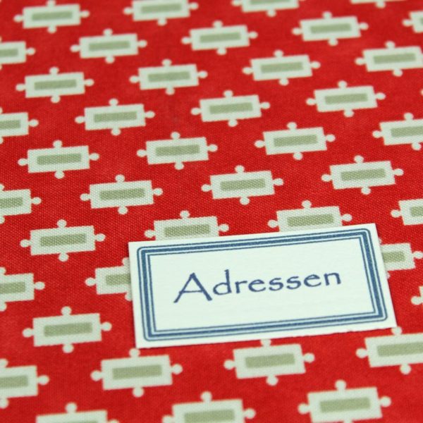 Personalisierbares rot weißes Adressbuch