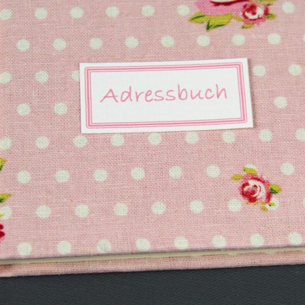 Adressbuch klein rosa weiß personalisierbar