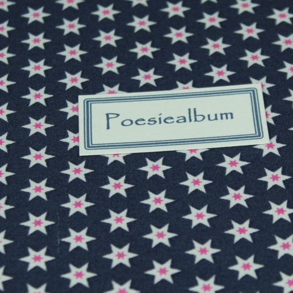 Personalisierbares Poesiealbum dunkelblau mit Sternchen
