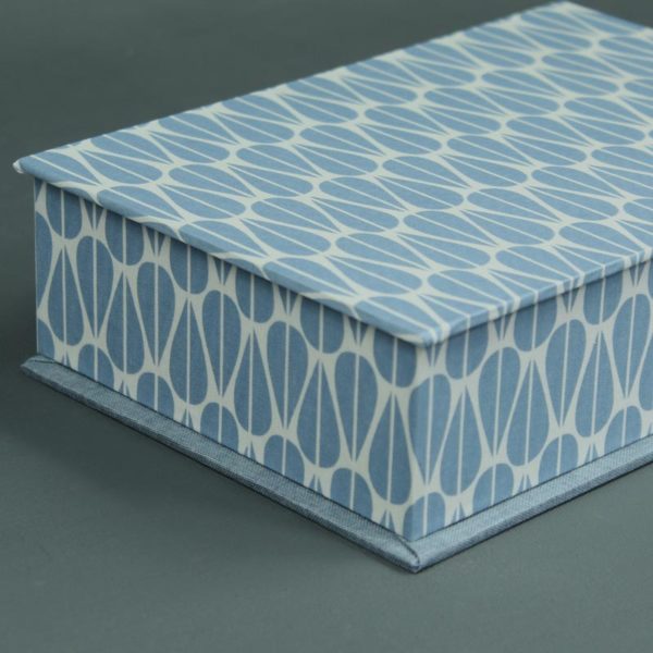 Blau Grau gemustertes kleines Kästchen für Schmuck oder den Schreibtisch