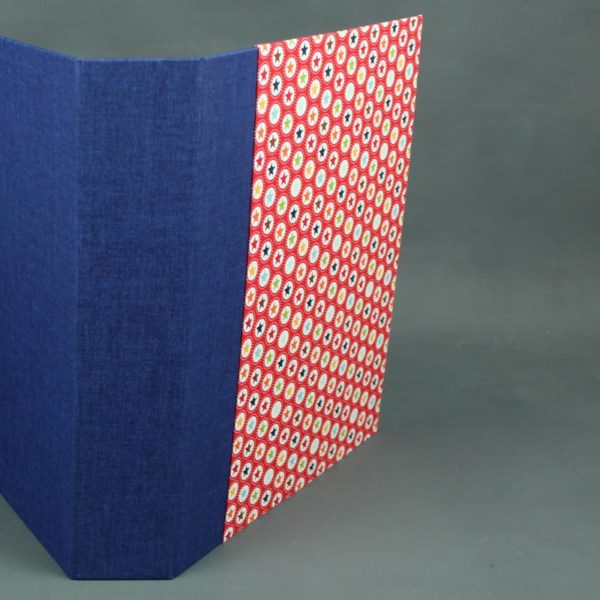 Stoff bezogener blau roter DIN A4 Ordner