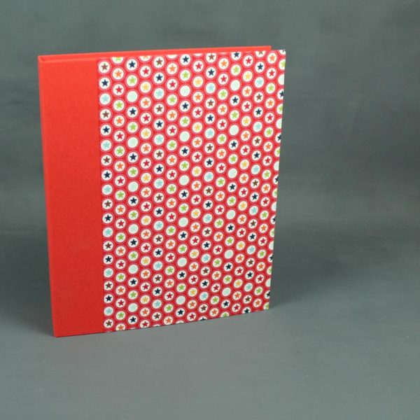 Rot weiß bunter DIN A4 Ordner bedruckt mit Sternen