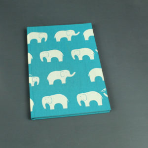 Babytagebuch DIN A5 petrol farben mit cremefarbenen Elefanten