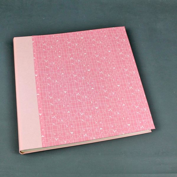 Großes Kinderfotoalbum mit Hähnchenmuster in Rosa