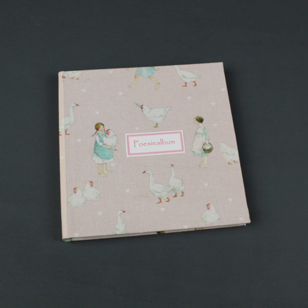 Poesiealbum Gänseliesel in rosa weiß