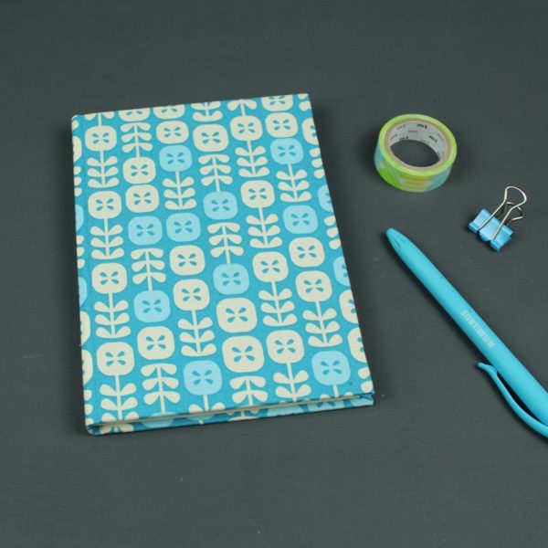 Blau creme gemusterter Taschenkalender