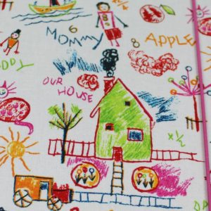 Babytagebuch DIN A5 kariert mit bunten Kinderzeichnungen