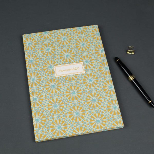 Buchkalender 2020 orange blau