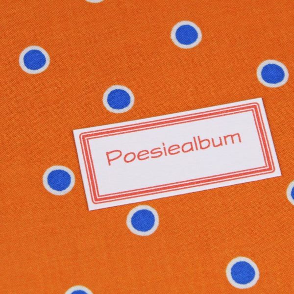 Poesiealbum orange blau weiß gepunktet