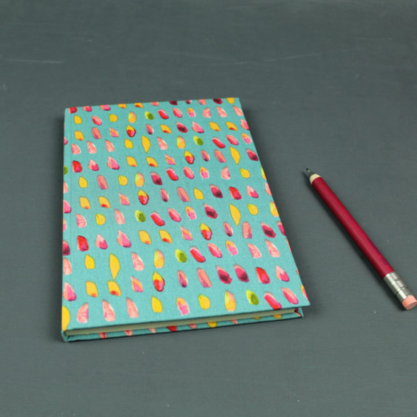 Stoff bezogenes grün pink Notizbuch
