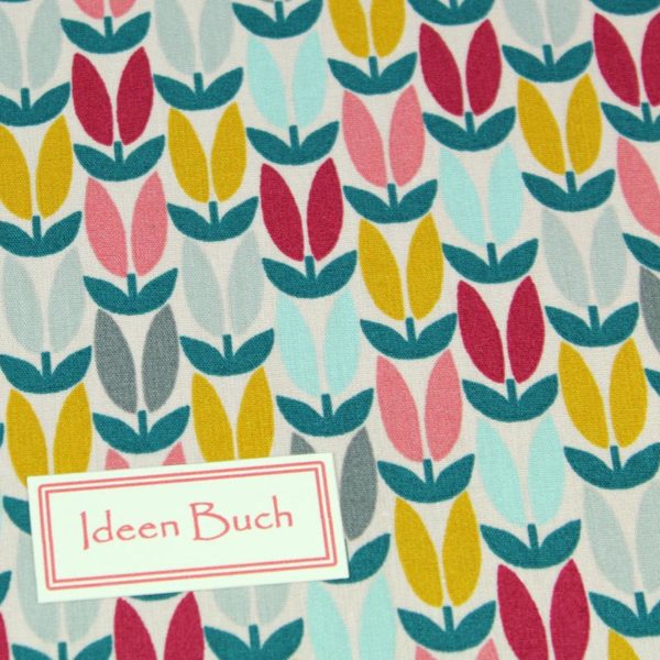 Tagebuch grau pink gelb geblümt
