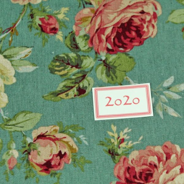 Wochenplaner 2020 grün mit alten Rosen bedruckt