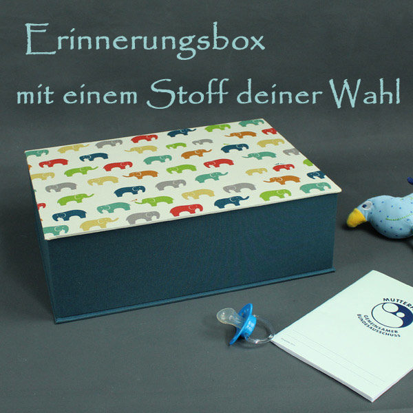 Baby Elephant Tri-Coastal Design Erste Baby-Erinnerungsbox mit 9 Schubladen zur Aufbewahrung besonderer Erinnerungsstücke und Schätze eines Kindes 