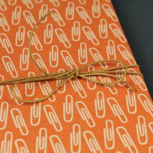 Orange weiß gemustertes DIN A5 Tagebuch