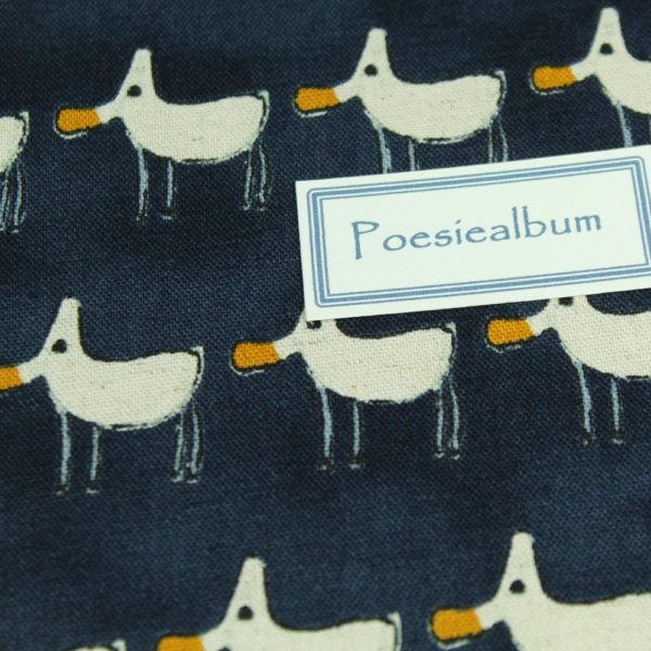 Poesiealbum Stoff bezogen dunkelblau weiß