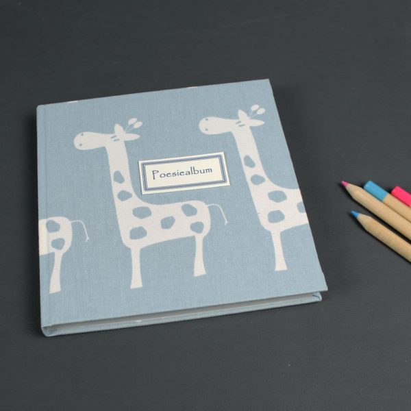 Poesiealbum Stoff bezogen hellblau weiß