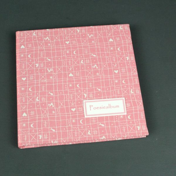 Poesiealbum rosa weiß mit Hähnchenmuster