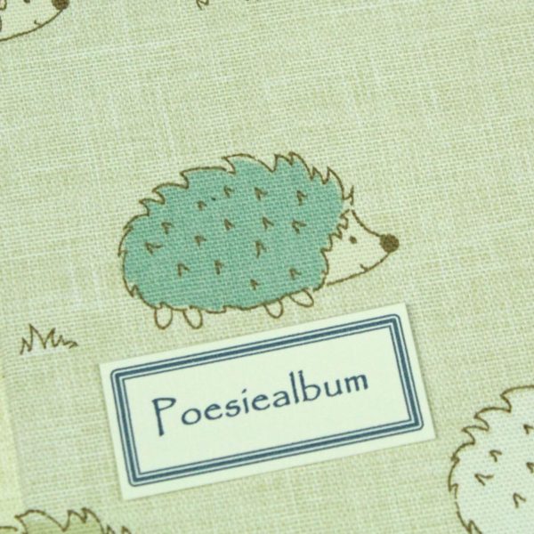 Poesiealbum Leinen mit aufgedruckten Igeln