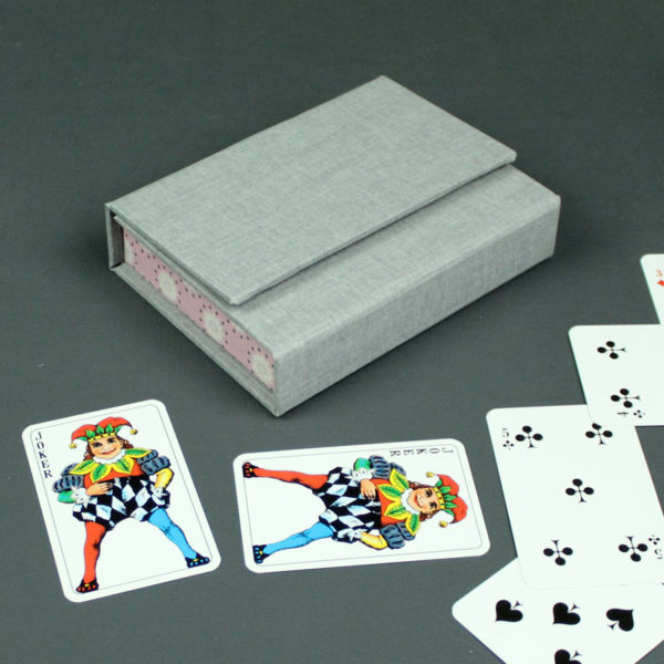 Kartenkästchen in Rosa Grau gemustert
