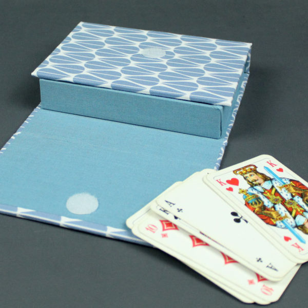 Spielkartenkästchen blaugrau für Bridge