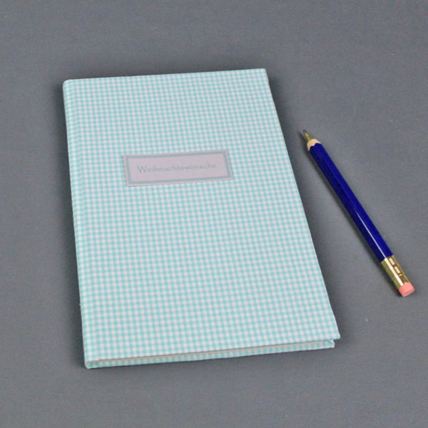 Türkis weiß kariertes Notizbuch DIN A5