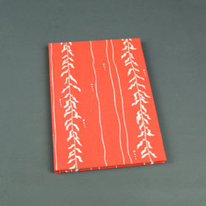 Tagebuch DIN A5 in rot weiß mit Korallen bedruckt